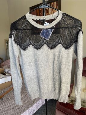 Lace top sweater